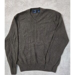 Allen Solly 100% Cashmere Sweater Mens XL Brown Old Money Preppy Dark Academia